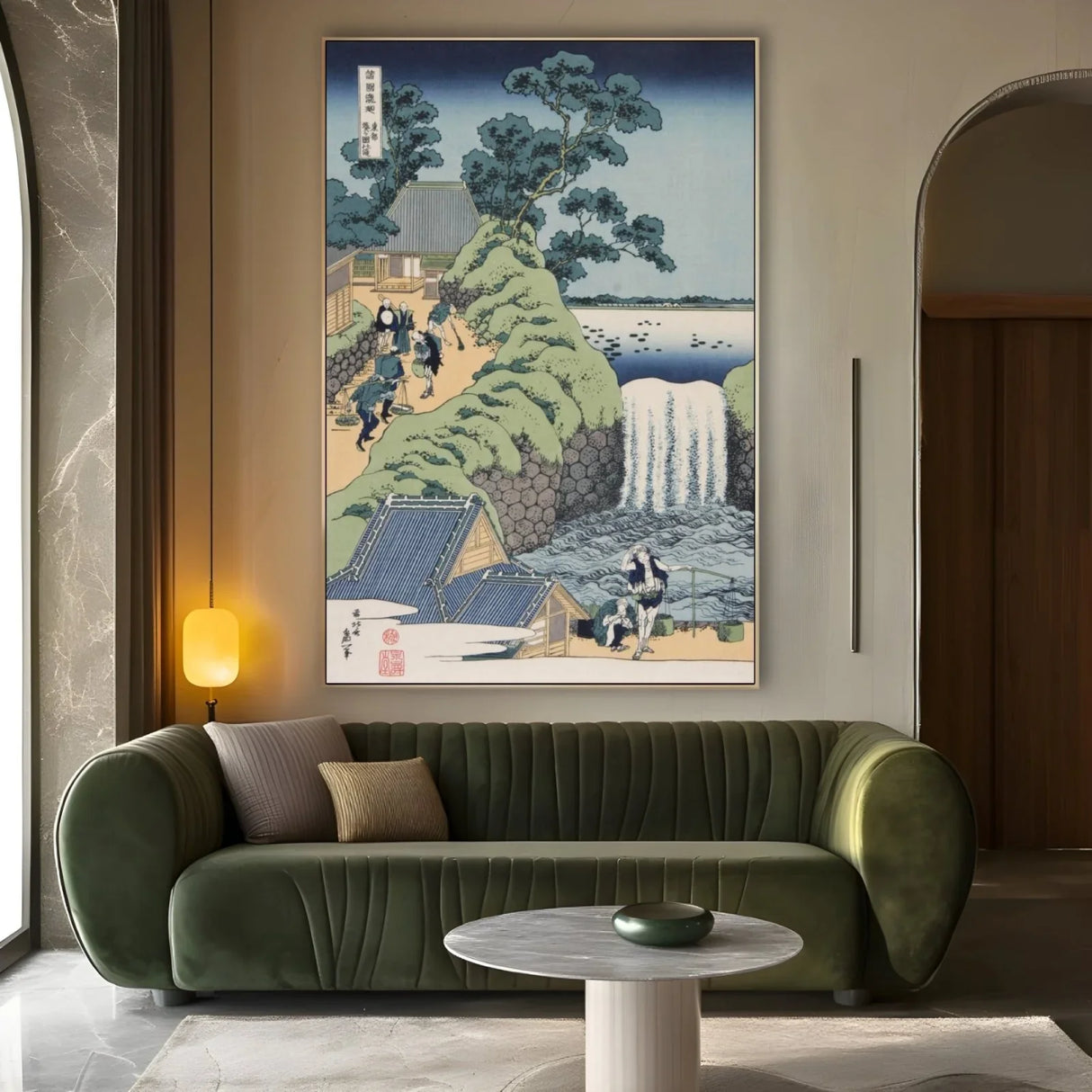 Quadro Stampa su Tela La Cascata di Aoi Heuvel, Katsushika Hokusai - CupidoDesign