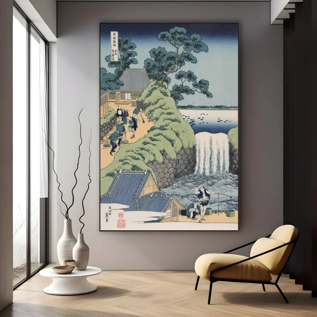 Quadro Stampa su Tela La Cascata di Aoi Heuvel, Katsushika Hokusai - CupidoDesign