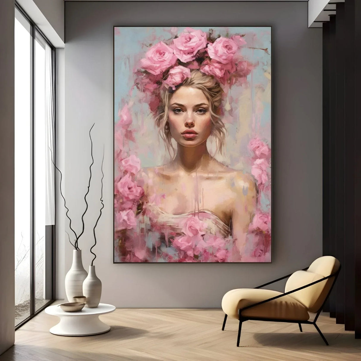 Quadro Stampa su Tela La Dea delle Rose - CupidoDesign