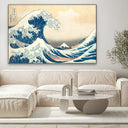 Quadro Stampa su Tela La grande onda al largo, Kanagawa - CupidoDesign