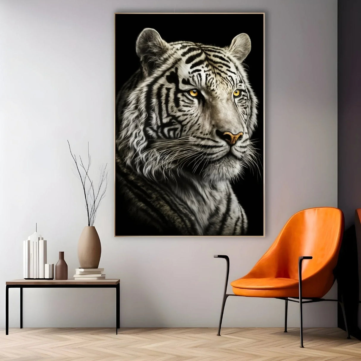 Quadro Stampa su Tela La Tigre Bianca - CupidoDesign