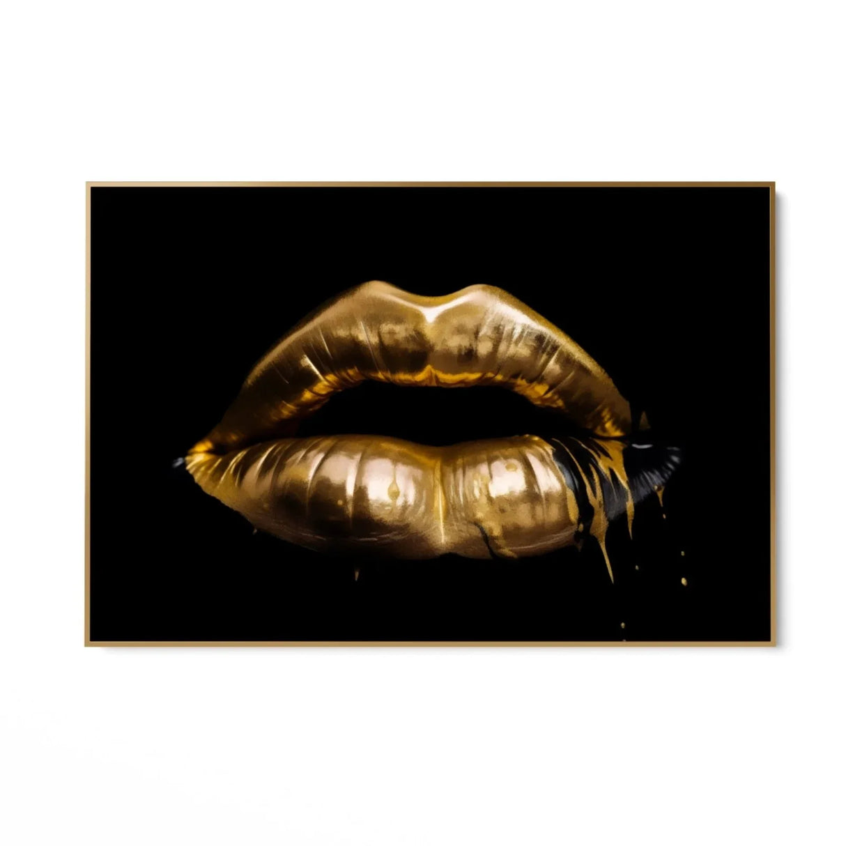 Quadro Stampa su Tela Labbra Special Gold - CupidoDesign