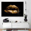 Quadro Stampa su Tela Labbra Special Gold - CupidoDesign