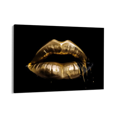 Quadro Stampa su Tela Labbra Special Gold - CupidoDesign