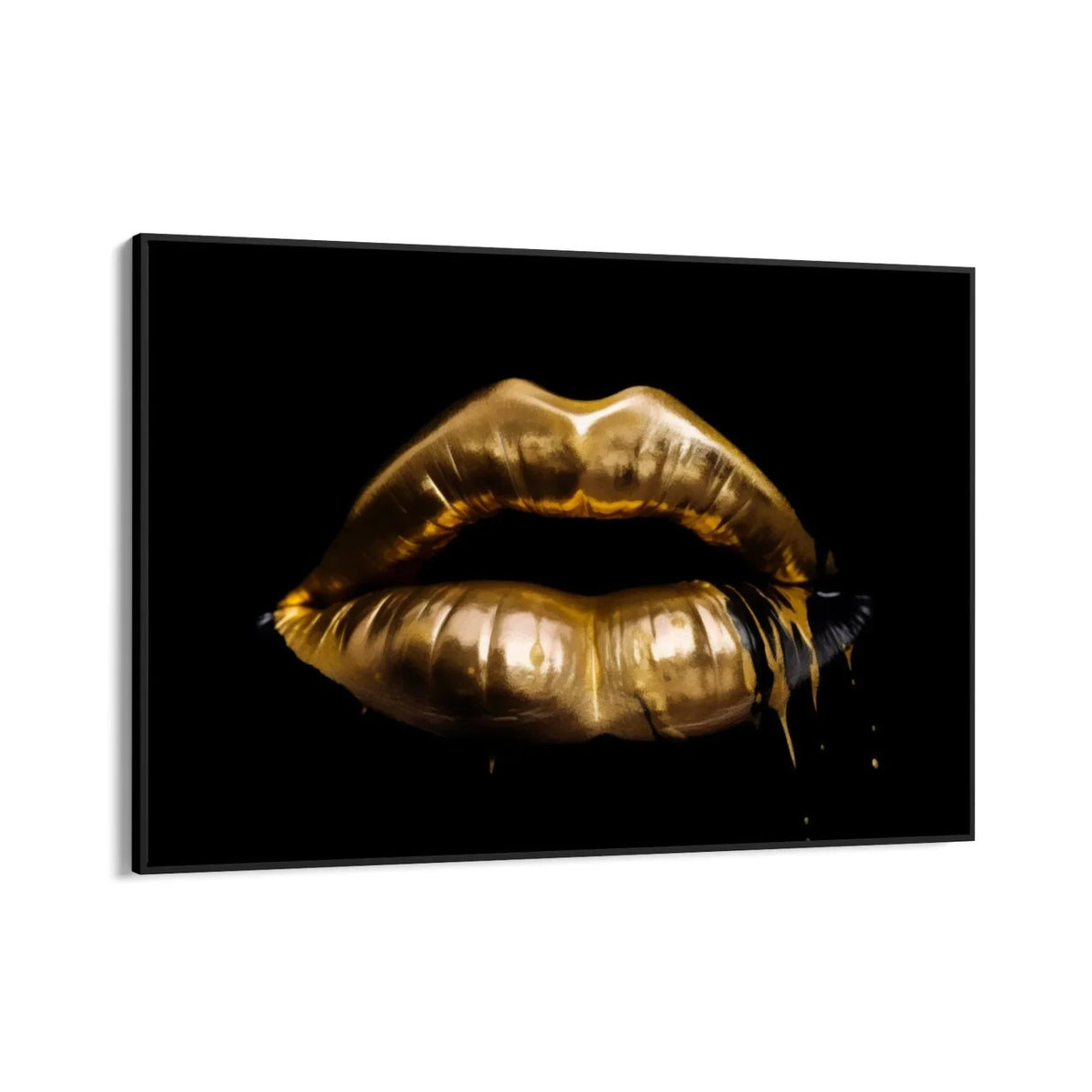 Quadro Stampa su Tela Labbra Special Gold - CupidoDesign