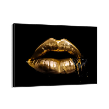 Quadro Stampa su Tela Labbra Special Gold - CupidoDesign