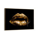 Quadro Stampa su Tela Labbra Special Gold - CupidoDesign