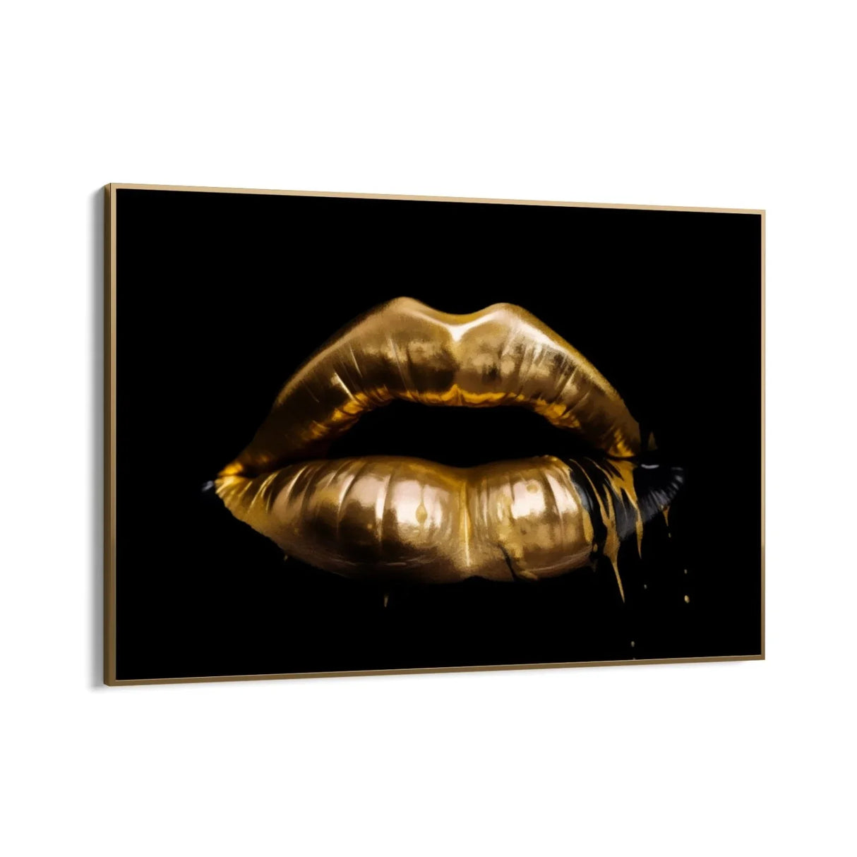 Quadro Stampa su Tela Labbra Special Gold - CupidoDesign