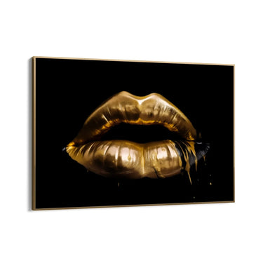 Quadro Stampa su Tela Labbra Special Gold - CupidoDesign