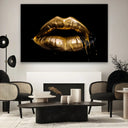 Quadro Stampa su Tela Labbra Special Gold - CupidoDesign