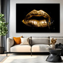 Quadro Stampa su Tela Labbra Special Gold - CupidoDesign