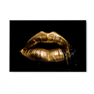 Quadro Stampa su Tela Labbra Special Gold - CupidoDesign