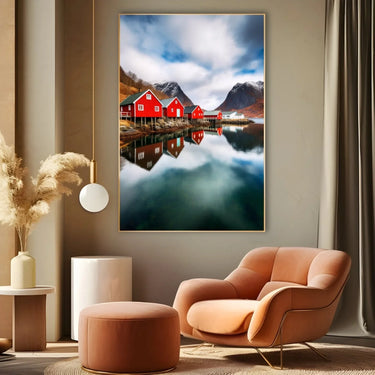 Quadro Stampa su Tela Lago scandinavo - CupidoDesign