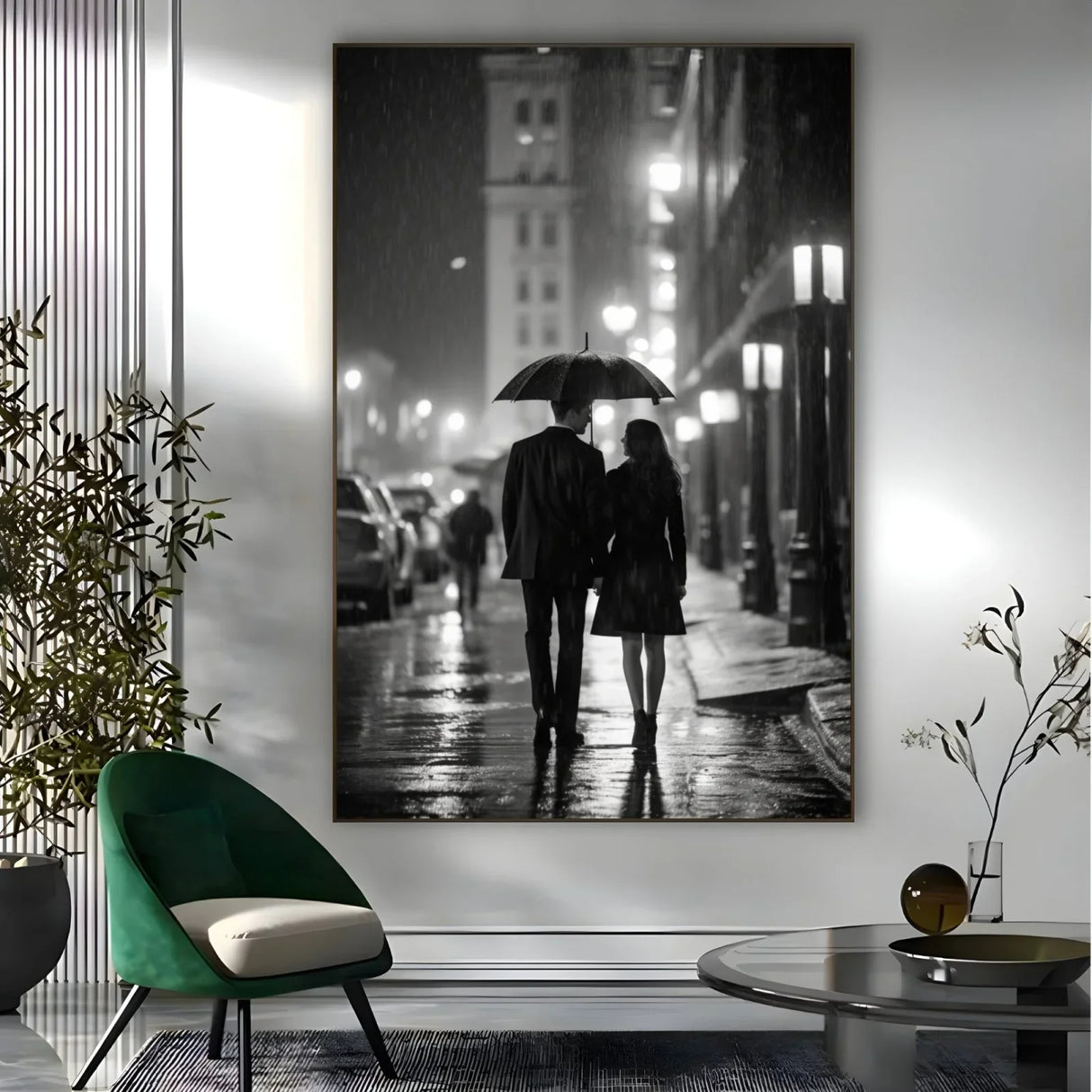 Quadro Stampa su Tela L'amore in bianco e nero - CupidoDesign