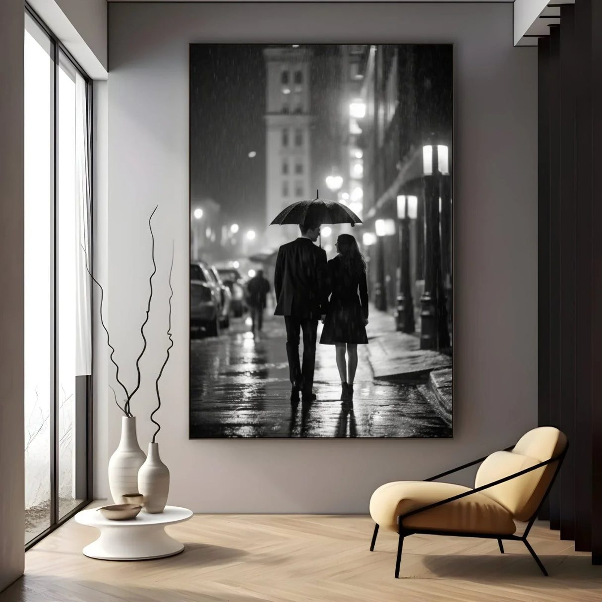 Quadro Stampa su Tela L'amore in bianco e nero - CupidoDesign
