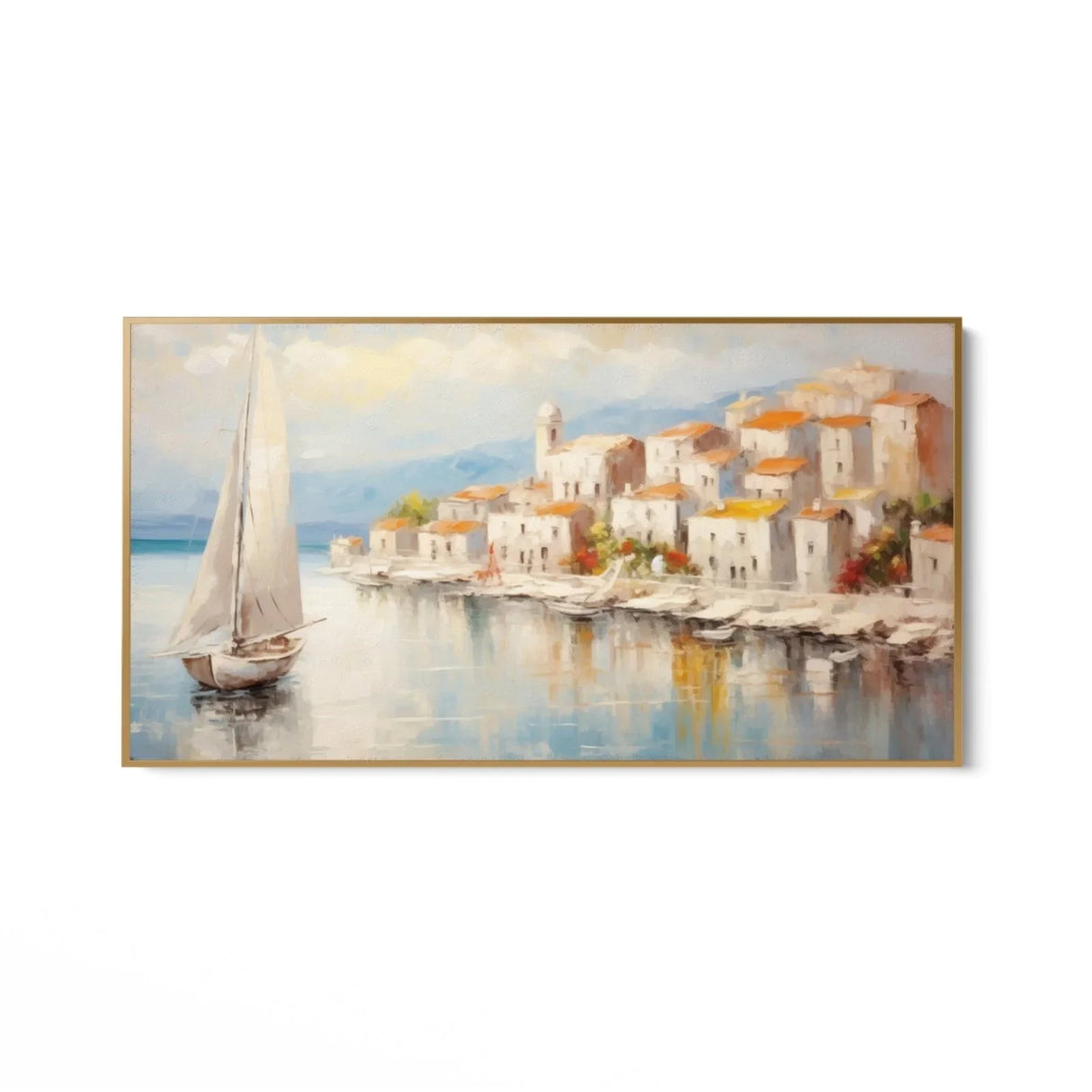 Quadro Stampa su Tela L'Attracco al Borgo Antico - CupidoDesign