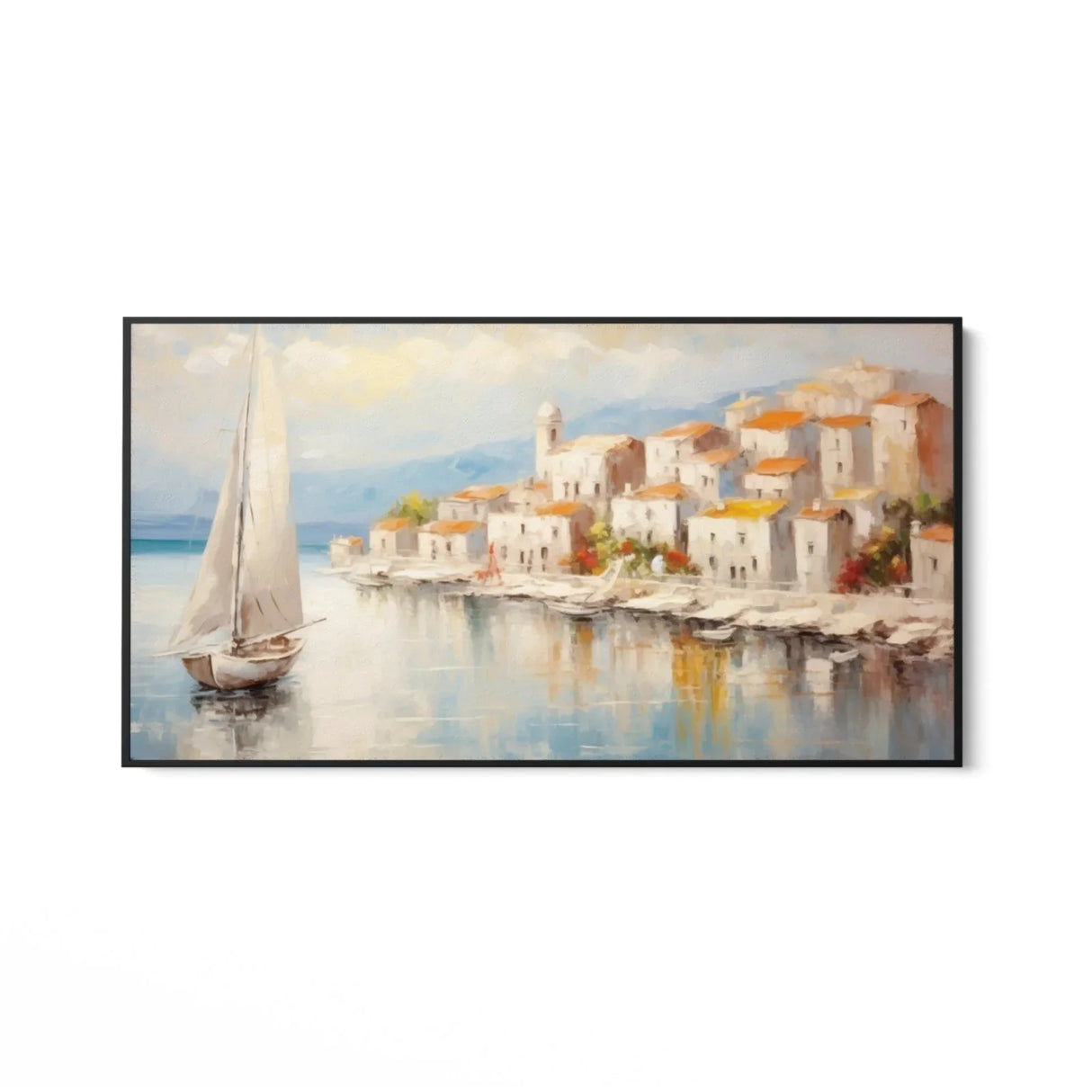 Quadro Stampa su Tela L'Attracco al Borgo Antico - CupidoDesign
