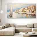 Quadro Stampa su Tela L'Attracco al Borgo Antico - CupidoDesign