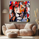 Quadro Stampa su Tela Leone di colori - CupidoDesign