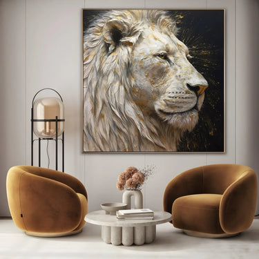 Quadro Stampa su Tela Leone Dorato - CupidoDesign