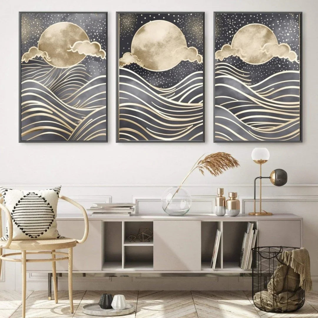 Quadro Stampa su Tela Luna sul mare - CupidoDesign
