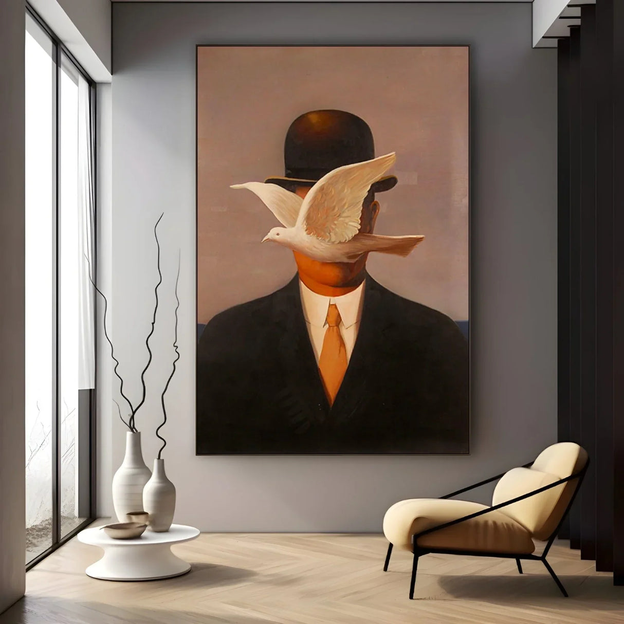 Quadro Stampa su Tela Man in A Bowler, Rene Magritte - CupidoDesign