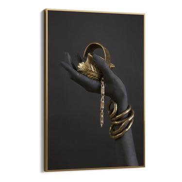 Quadro Stampa su Tela Mani Dorate - CupidoDesign