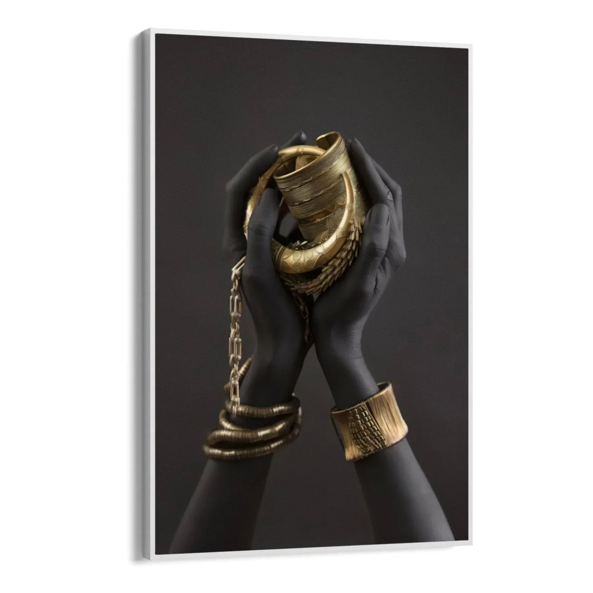 Quadro Stampa su Tela Mani Gold - CupidoDesign