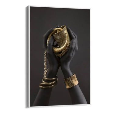 Quadro Stampa su Tela Mani Gold - CupidoDesign