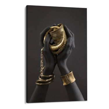Quadro Stampa su Tela Mani Gold - CupidoDesign