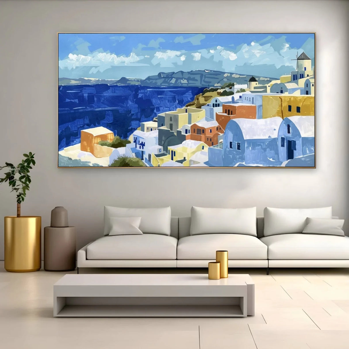 Quadro Stampa su Tela Mare di Santorini, Grecia - CupidoDesign