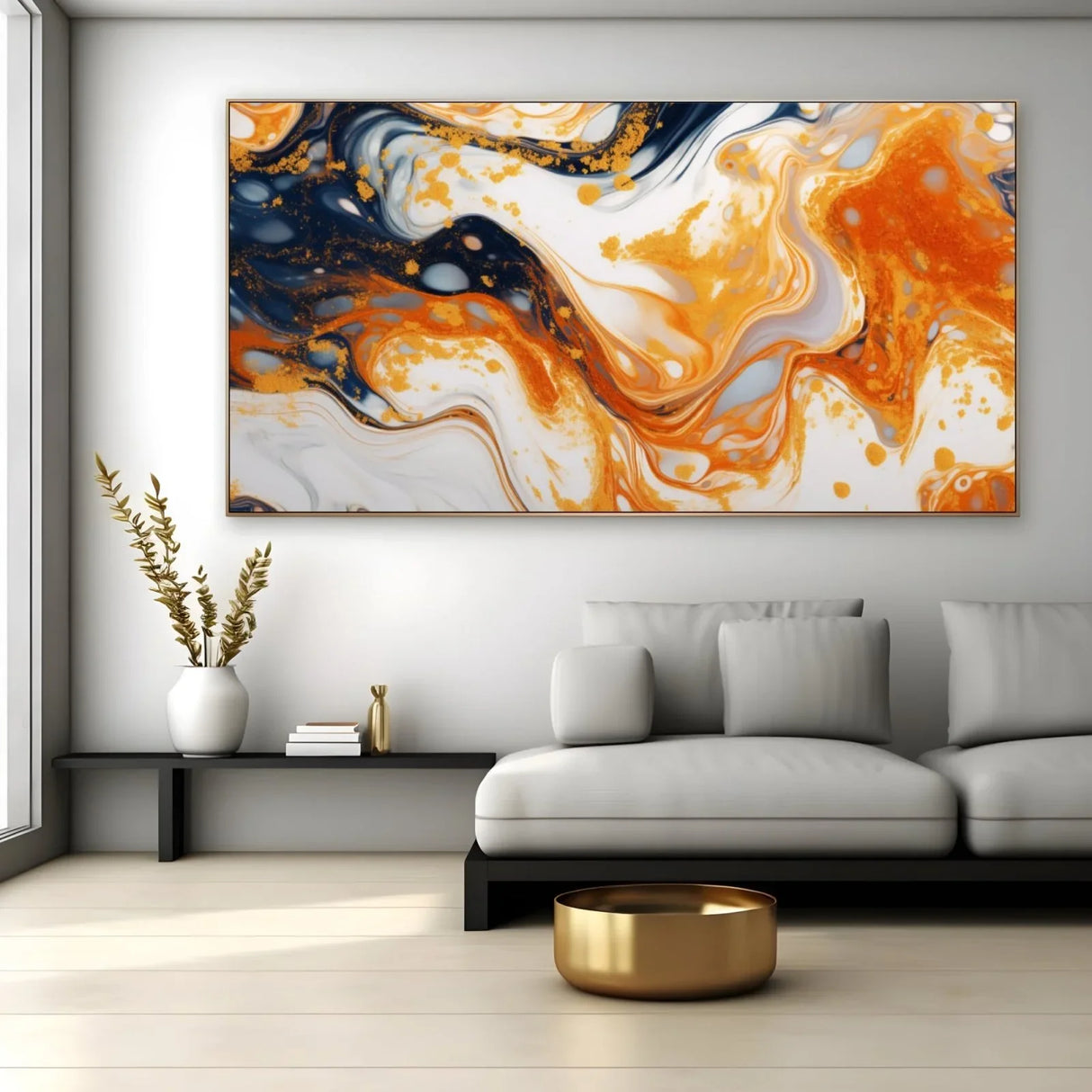 Quadro Stampa su Tela Marmo Arancione - CupidoDesign