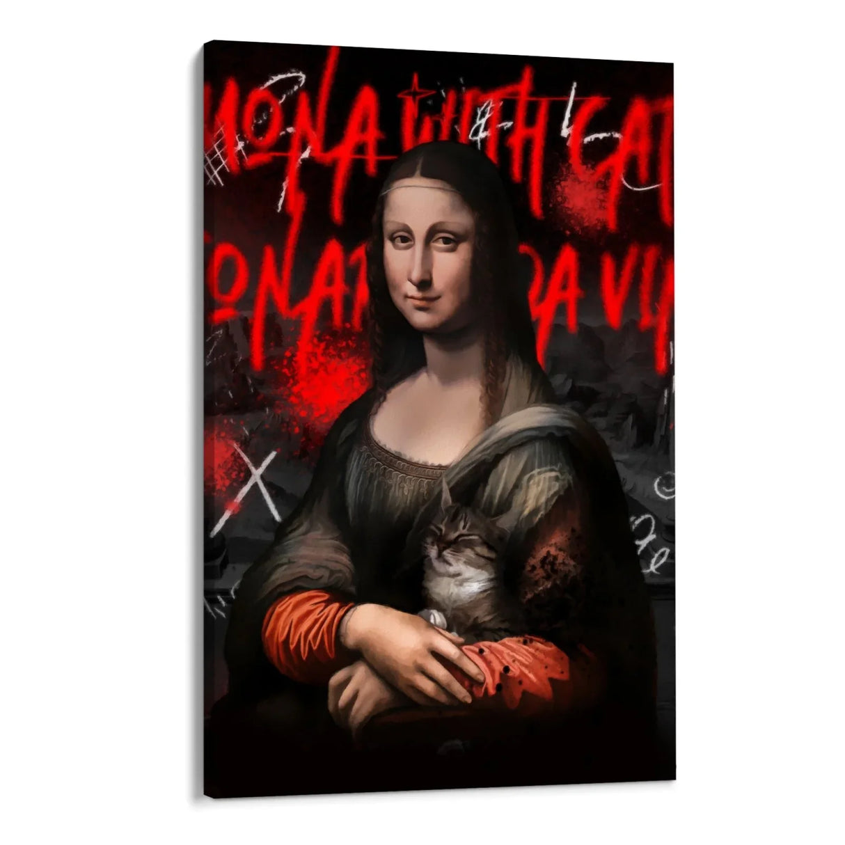 Quadro Stampa su Tela Mona Lisa Graffiti - CupidoDesign