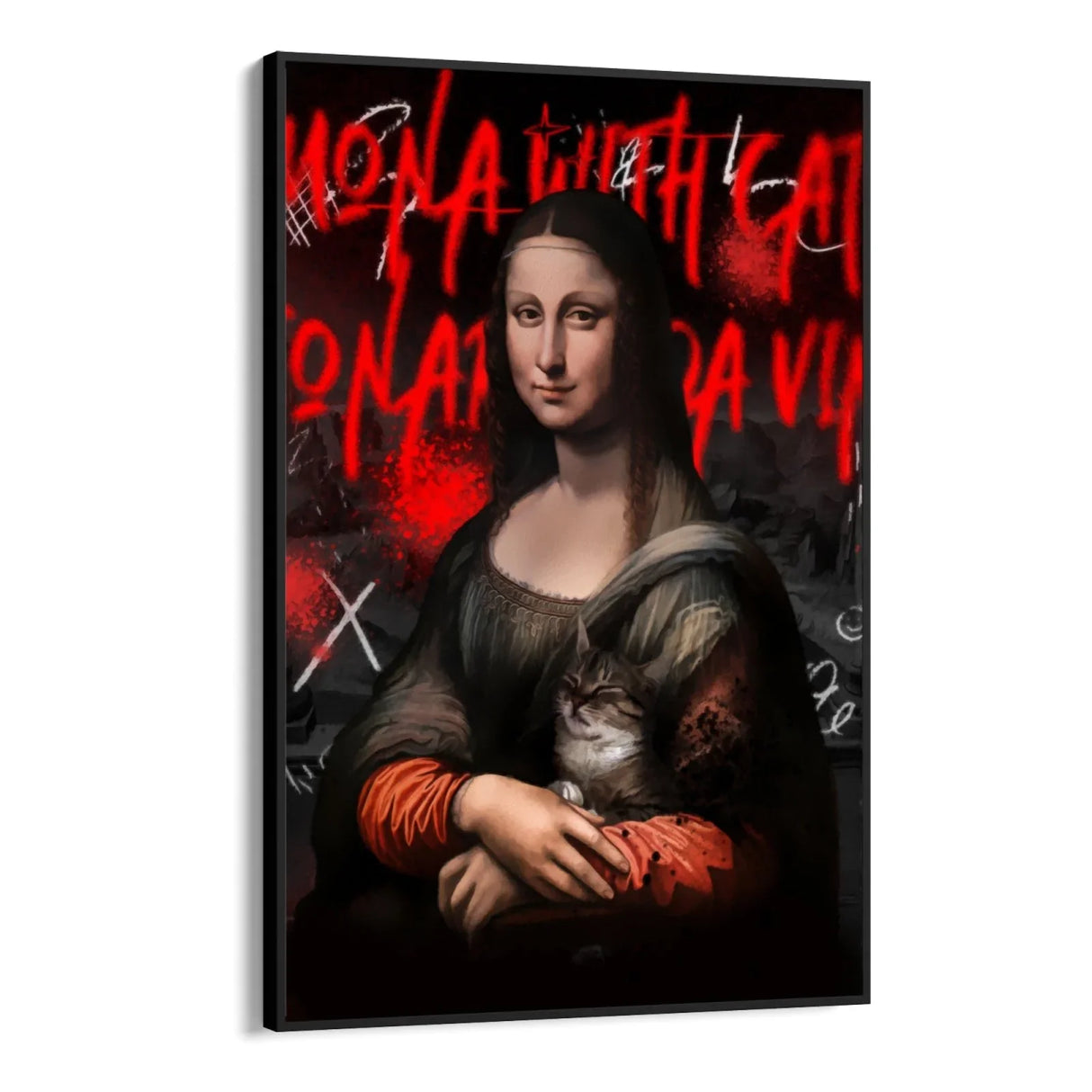 Quadro Stampa su Tela Mona Lisa Graffiti - CupidoDesign