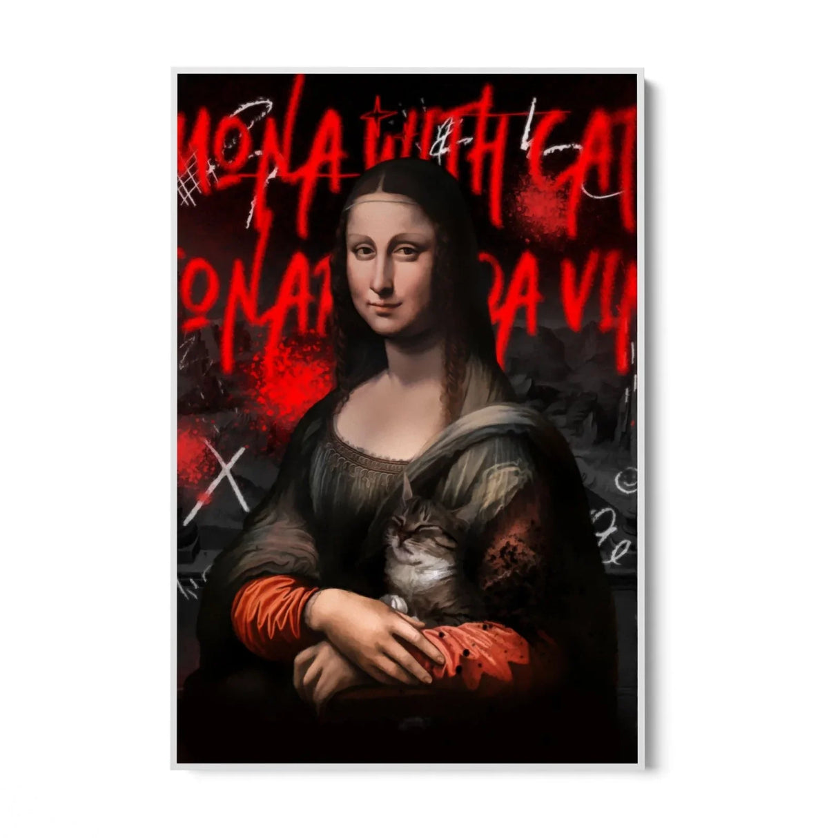 Quadro Stampa su Tela Mona Lisa Graffiti - CupidoDesign