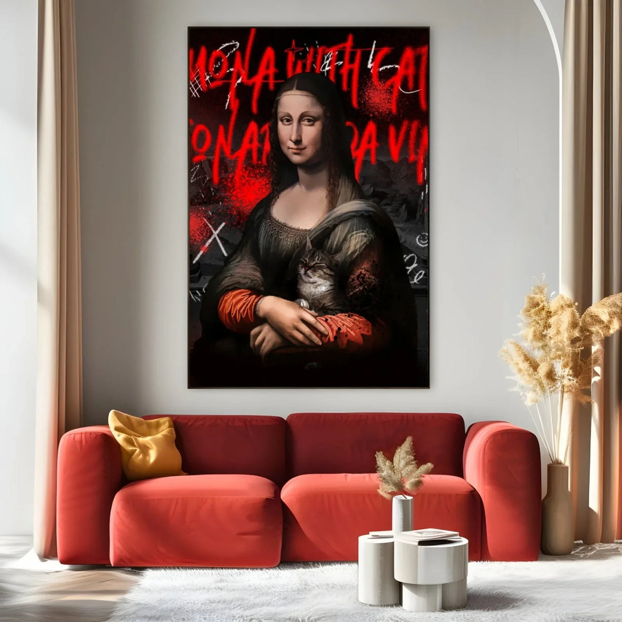 Quadro Stampa su Tela Mona Lisa Graffiti - CupidoDesign