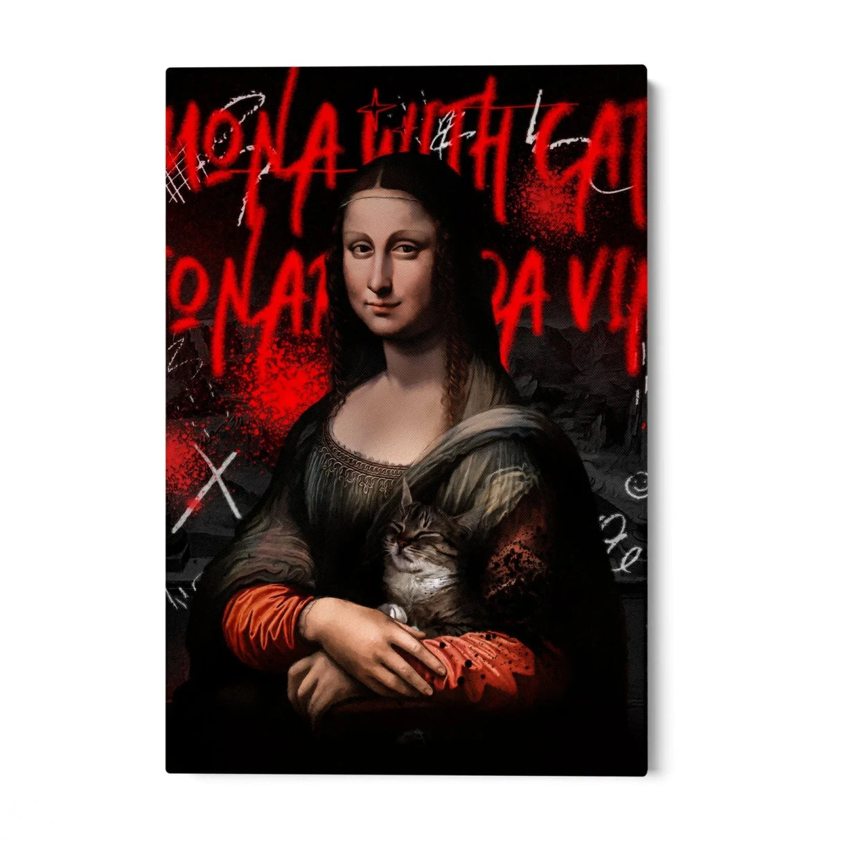 Quadro Stampa su Tela Mona Lisa Graffiti - CupidoDesign