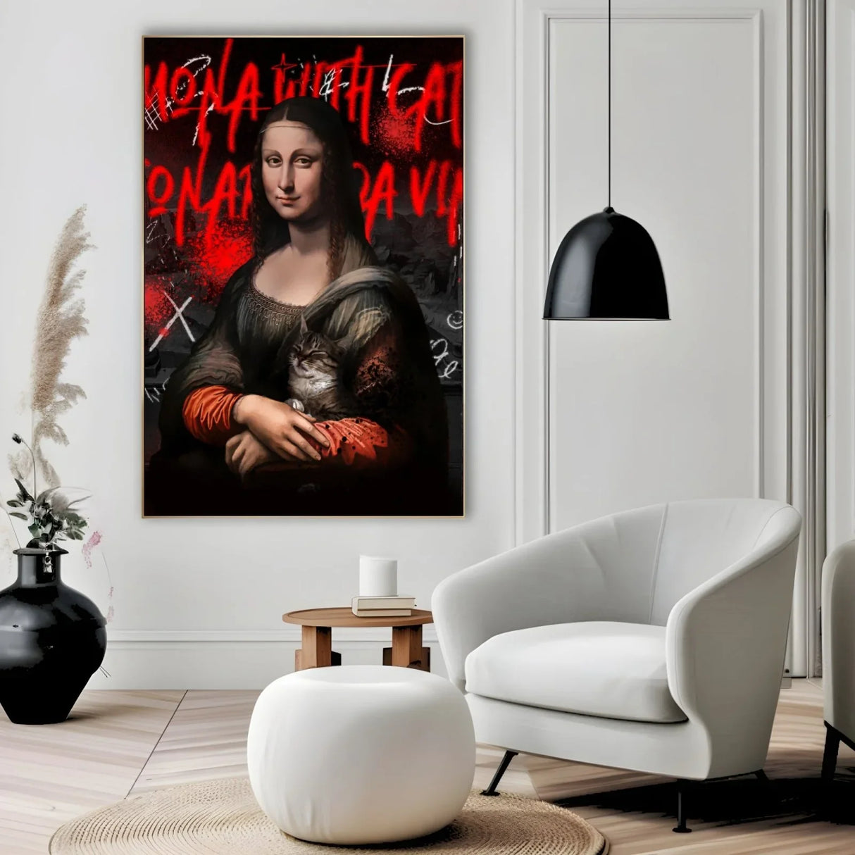 Quadro Stampa su Tela Mona Lisa Graffiti - CupidoDesign