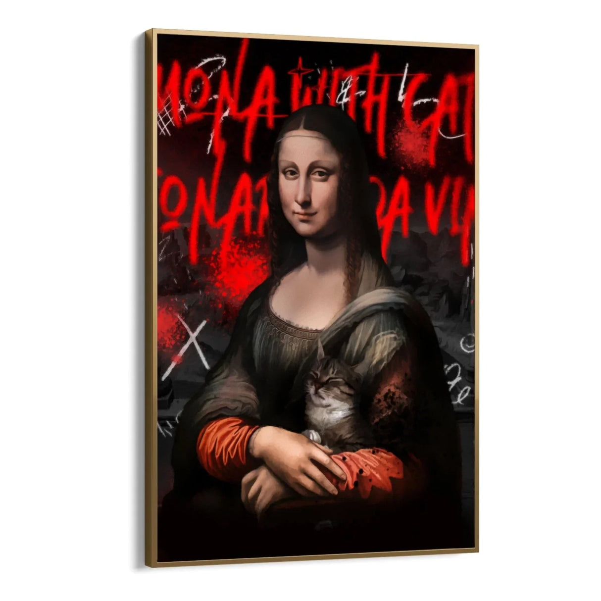 Quadro Stampa su Tela Mona Lisa Graffiti - CupidoDesign