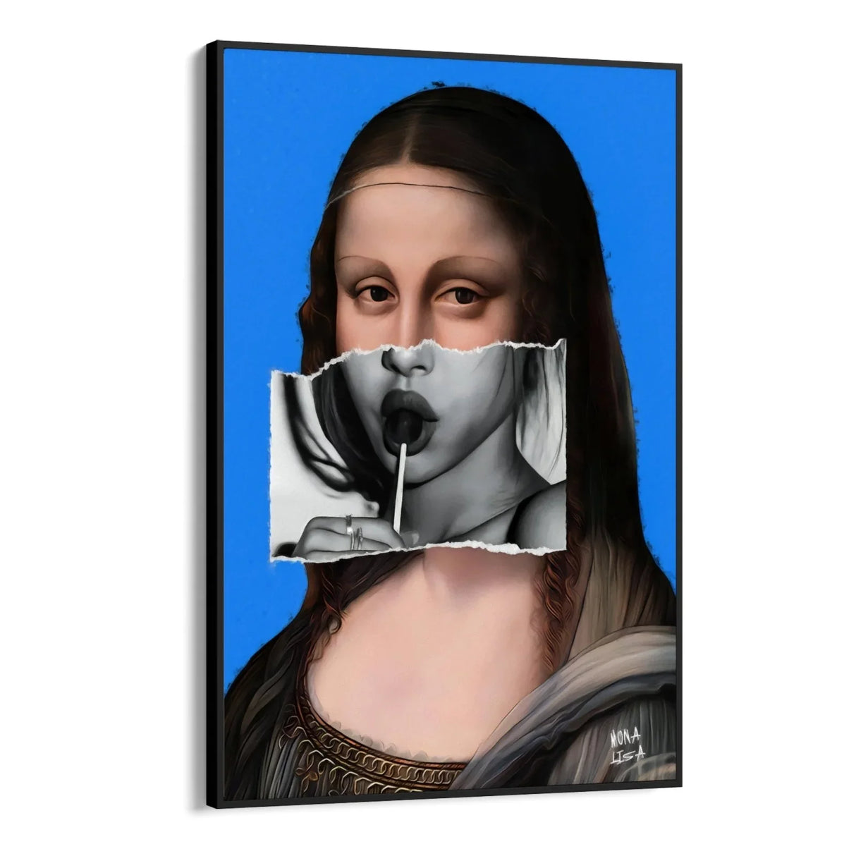 Quadro Stampa su Tela Mona Lisa Smile - CupidoDesign