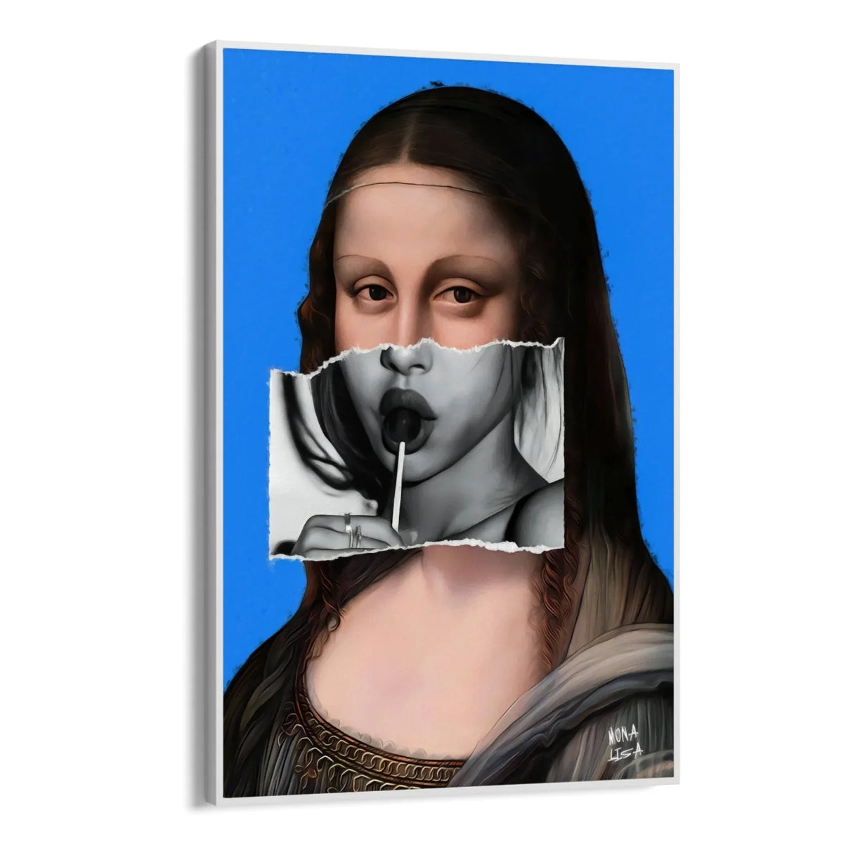 Quadro Stampa su Tela Mona Lisa Smile - CupidoDesign
