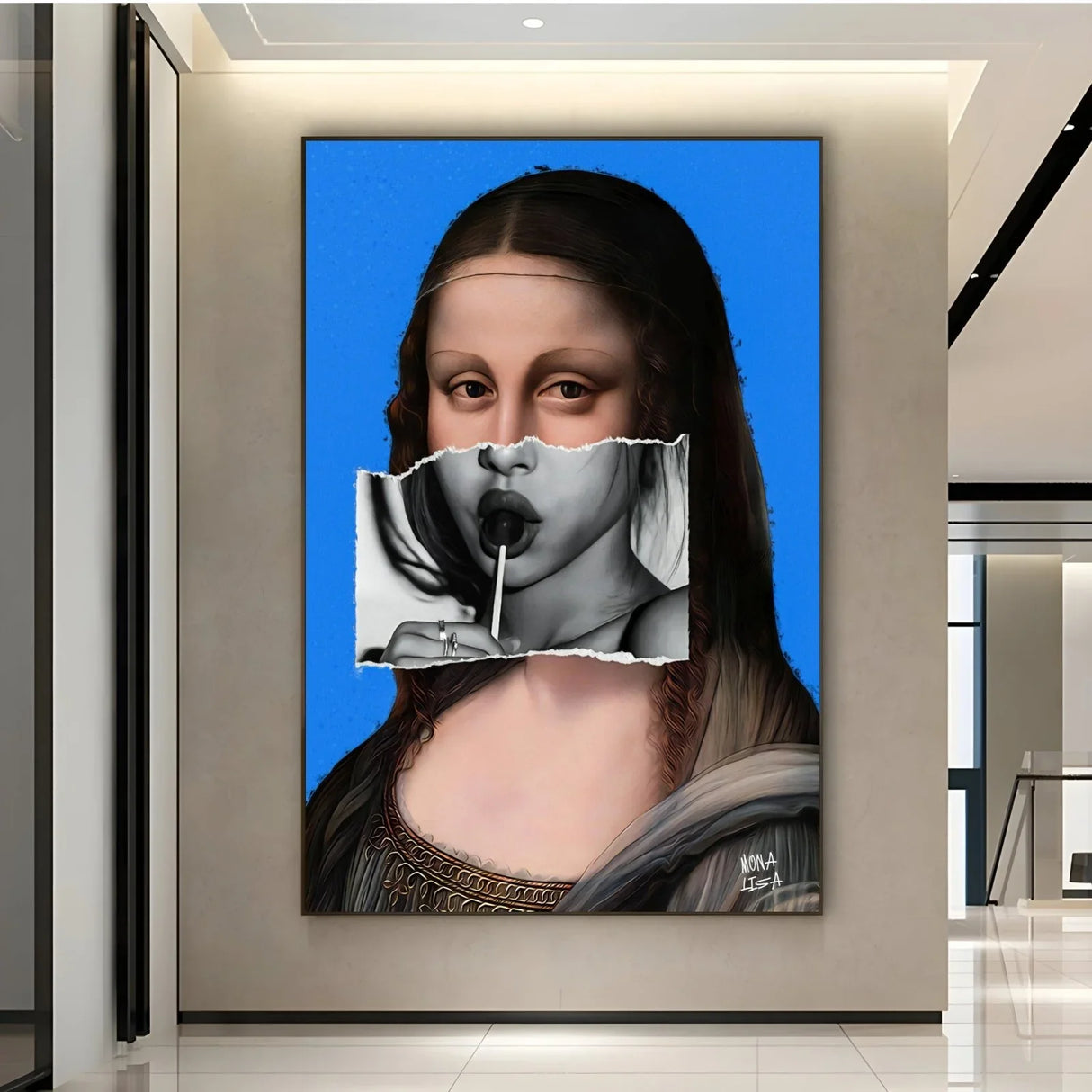 Quadro Stampa su Tela Mona Lisa Smile - CupidoDesign