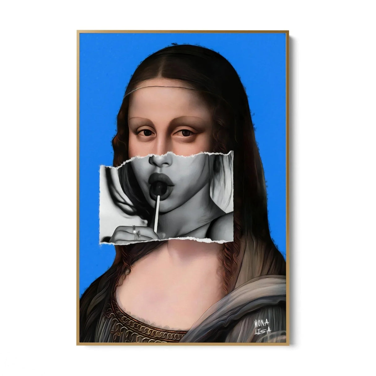 Quadro Stampa su Tela Mona Lisa Smile - CupidoDesign