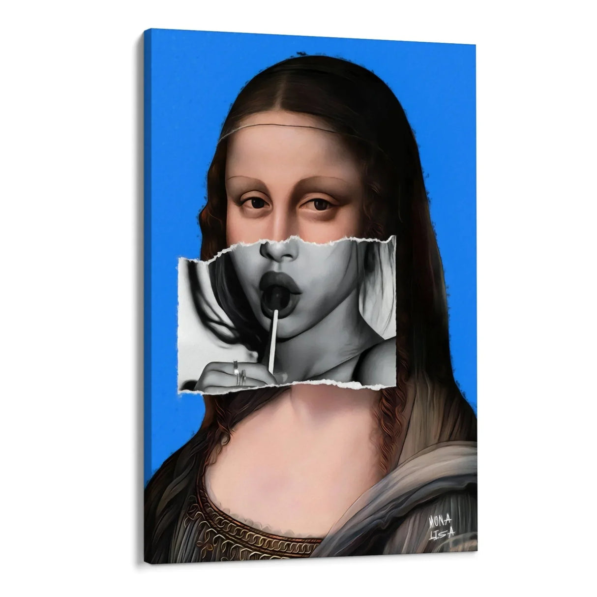 Quadro Stampa su Tela Mona Lisa Smile - CupidoDesign