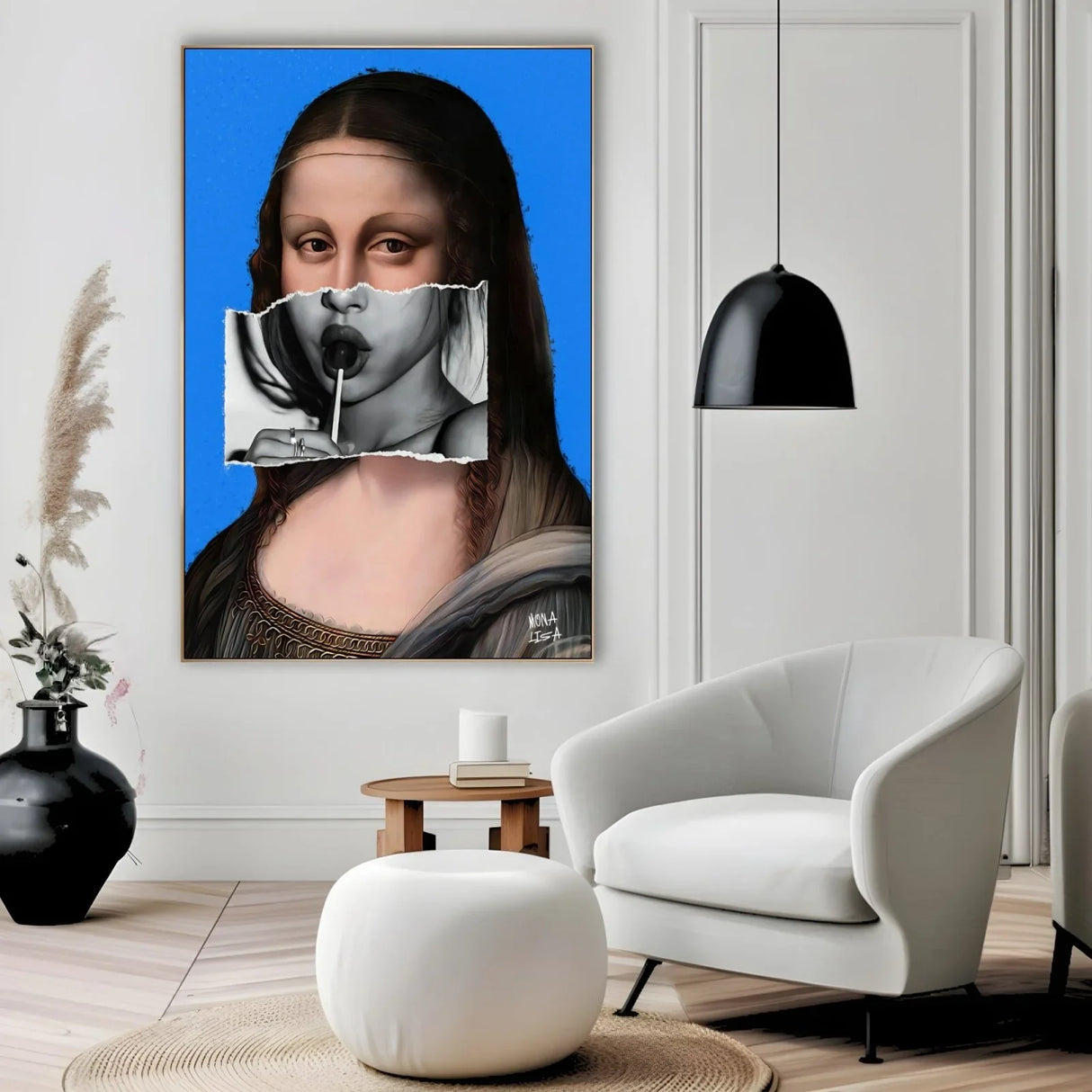 Quadro Stampa su Tela Mona Lisa Smile - CupidoDesign