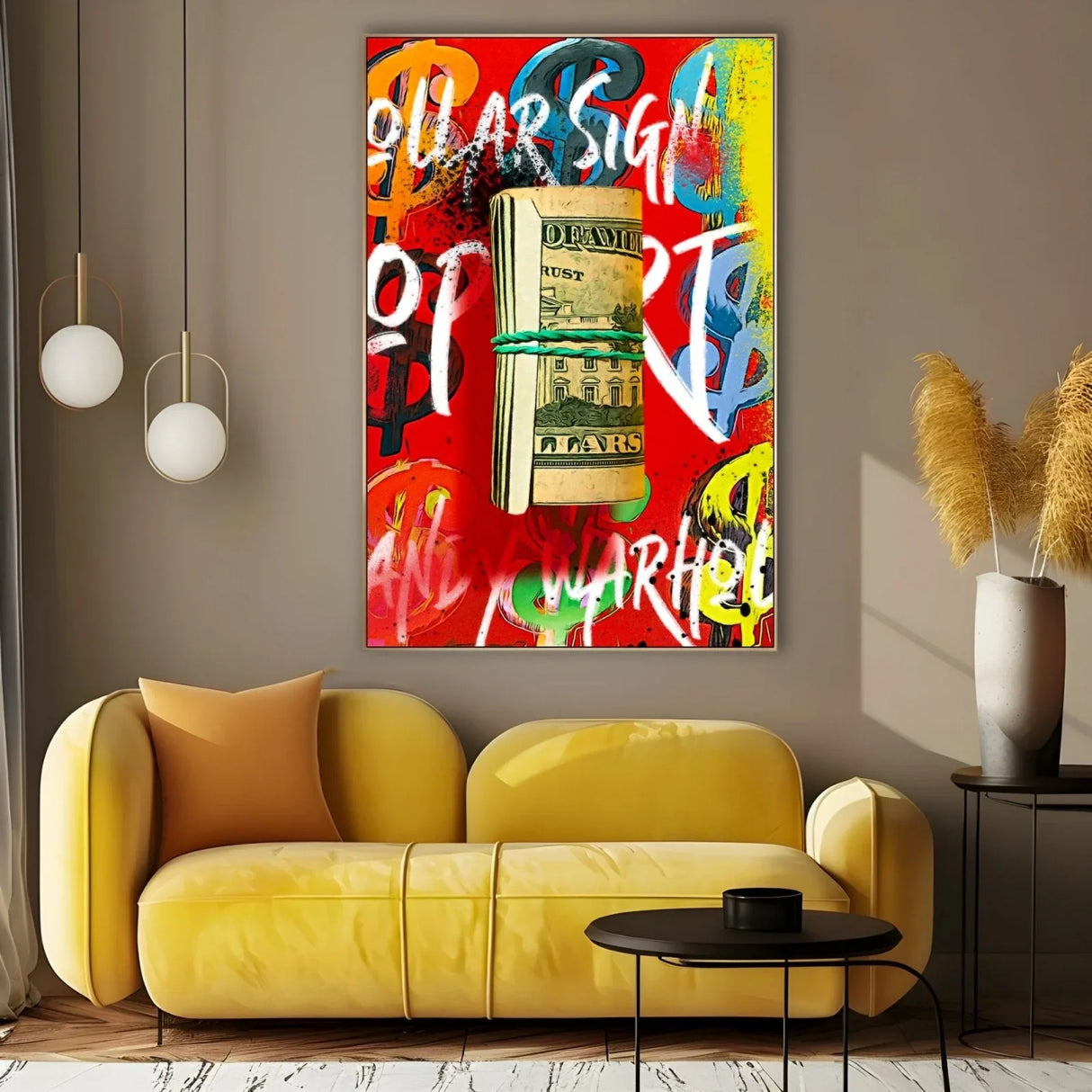 Quadro Stampa su Tela Money Graffiti - CupidoDesign