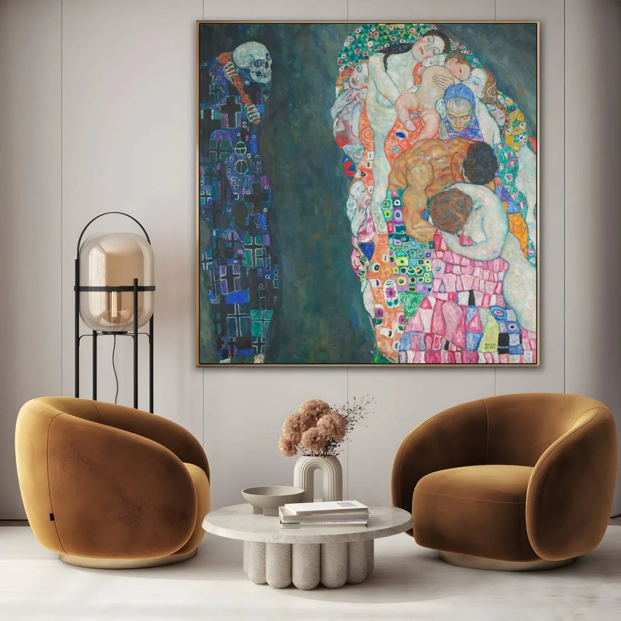 Quadro Stampa su Tela Morte e Vita, Gustav Klimt - CupidoDesign