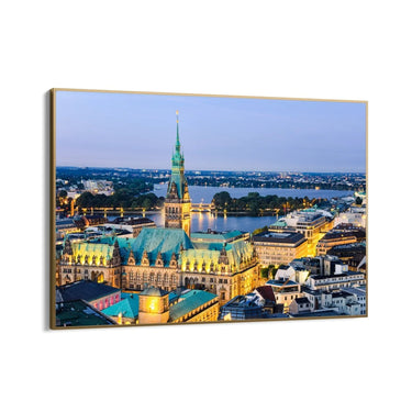 Quadro Stampa su Tela Municipio di Amburgo, Germania - CupidoDesign