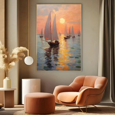 Quadro Stampa su Tela Navigando al tramonto - CupidoDesign