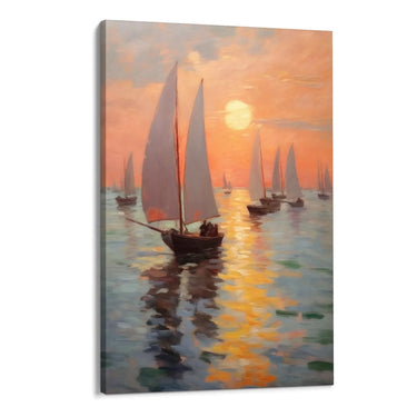 Quadro Stampa su Tela Navigando al tramonto - CupidoDesign